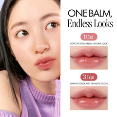 rom&nd Glasting Melting Balm 15-shades display offers mood-matching color options