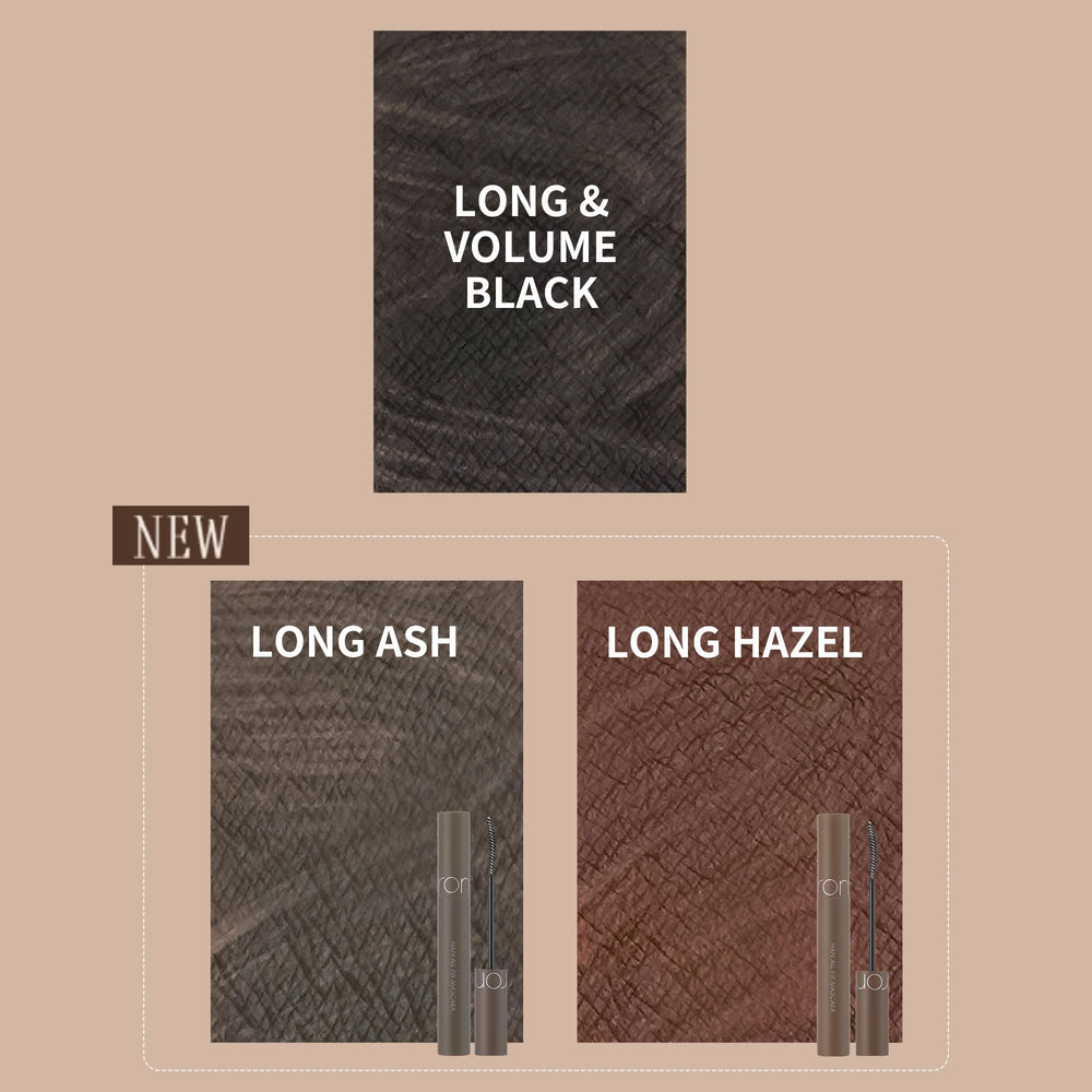 rom&nd HAN ALL FIX MASCARA V01 before after shows lash lift and defined separation.