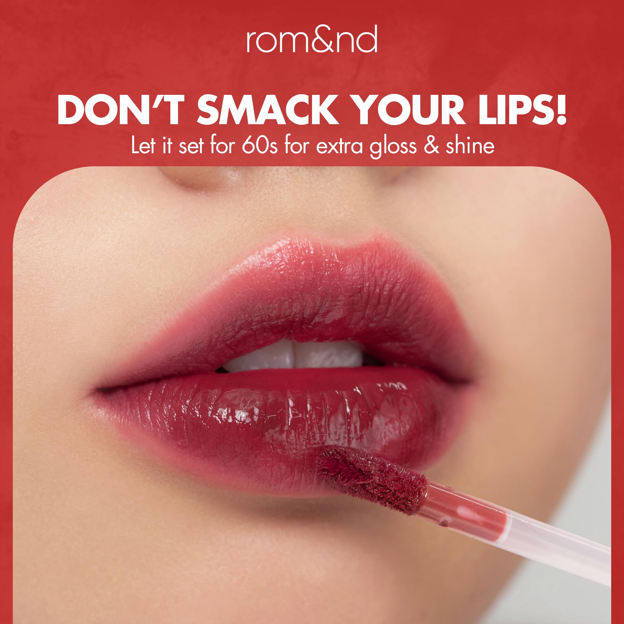 rom&nd Juicy Lasting Tint 17 Plum Coke applicator tip enables precise smooth application