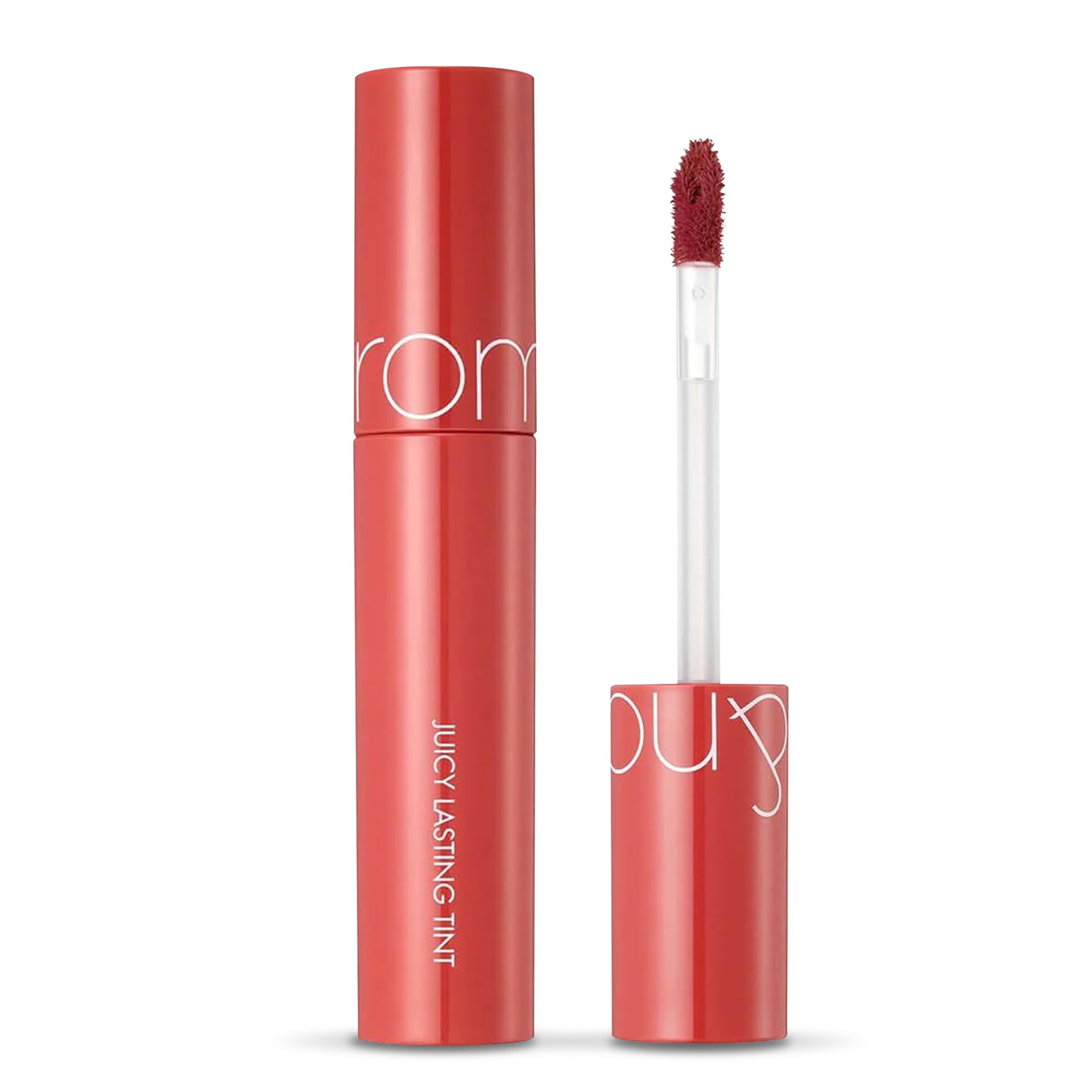 rom&nd Juicy Lasting Tint 17 Plum Coke packaging highlights compact bottle for on-the-go use