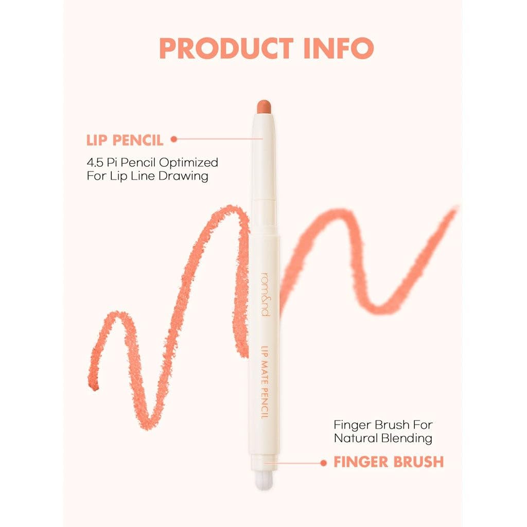 rom&nd Lip Mate Pencil 04 Fig Breeze 3D definition emphasizes dimension and fuller lips