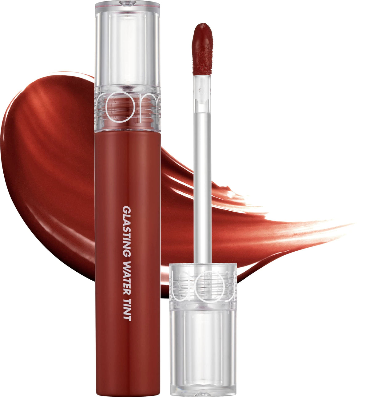 rom&nd Massive Lip Oil bottle closeup showing glossy, long lasting hydration.