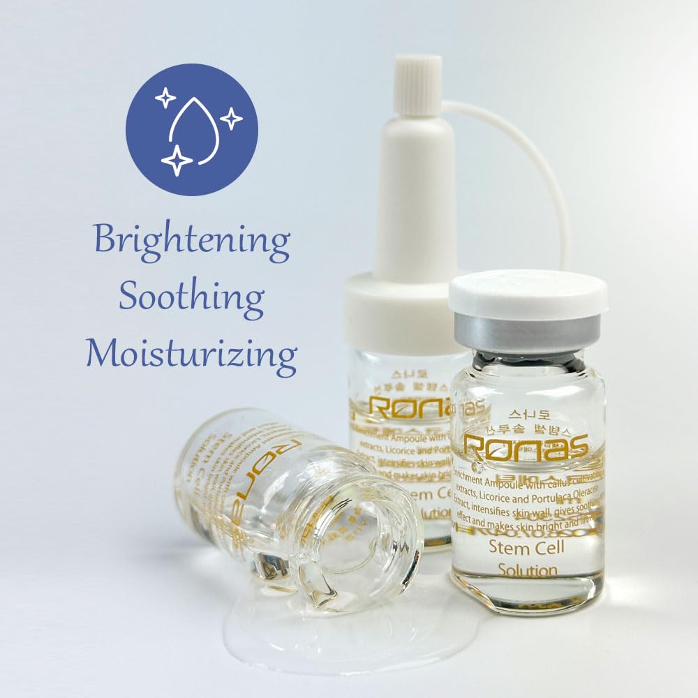 Ronas Stem Cell Solution ampoules serum texture captures silky, fast-absorbing finish.