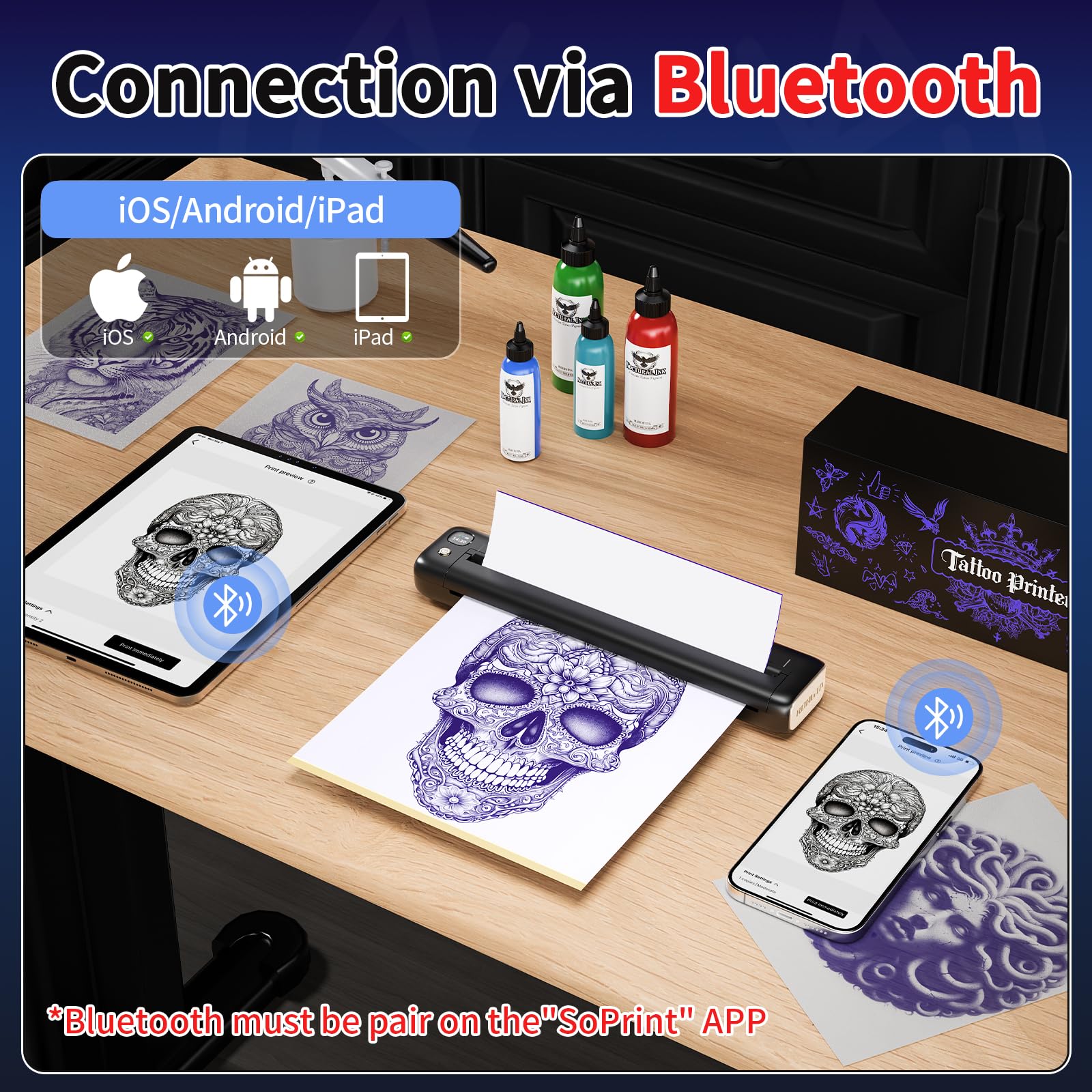 Rongta stencil printer with standard transfer paper compatibility for quick setups