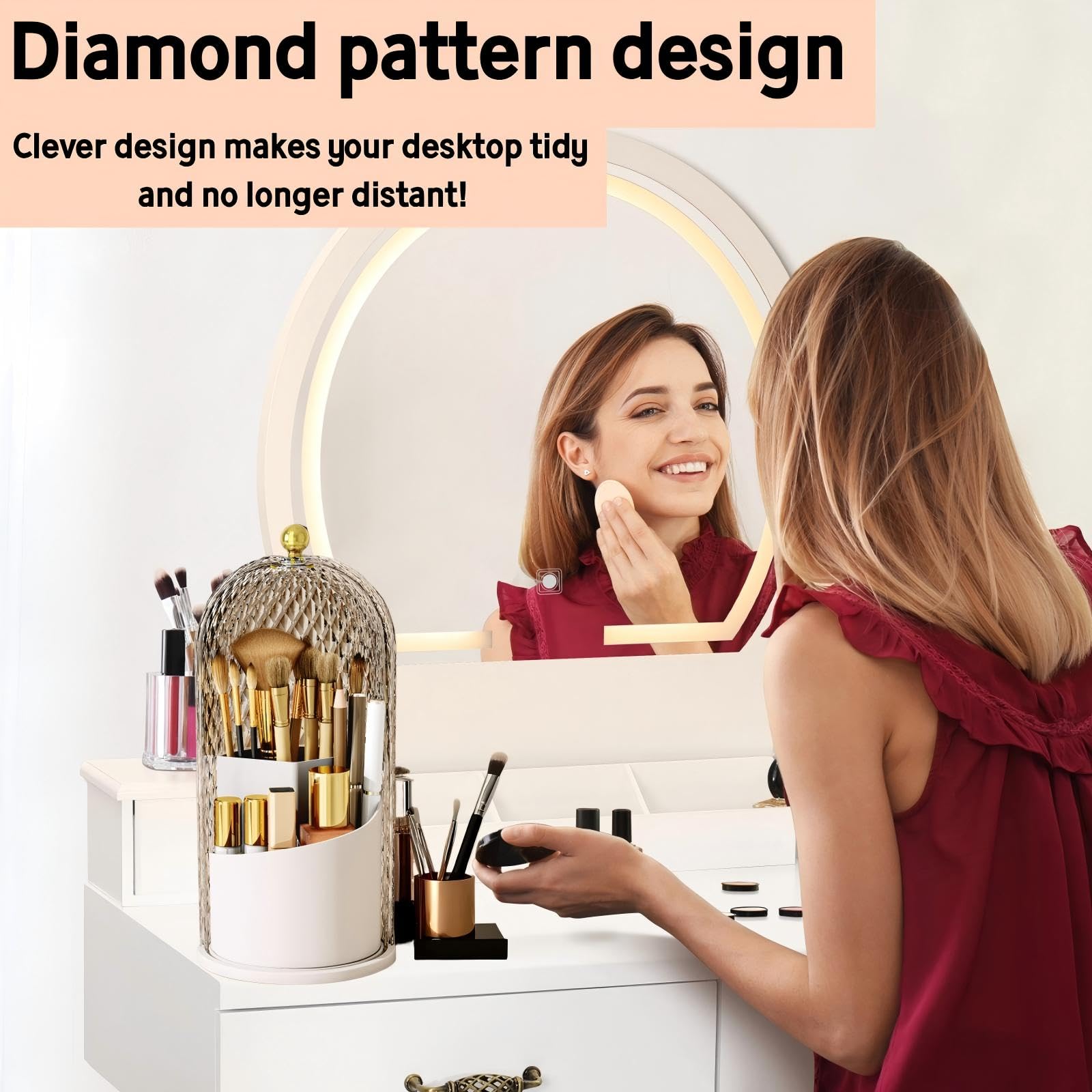 RONGZHIERK diamond-pattern design adds elegance while organizing brushes with smart spacing.