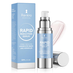 RONKIE Instant Eye Lift Cream bottle on vanity showing quick lifting potential.