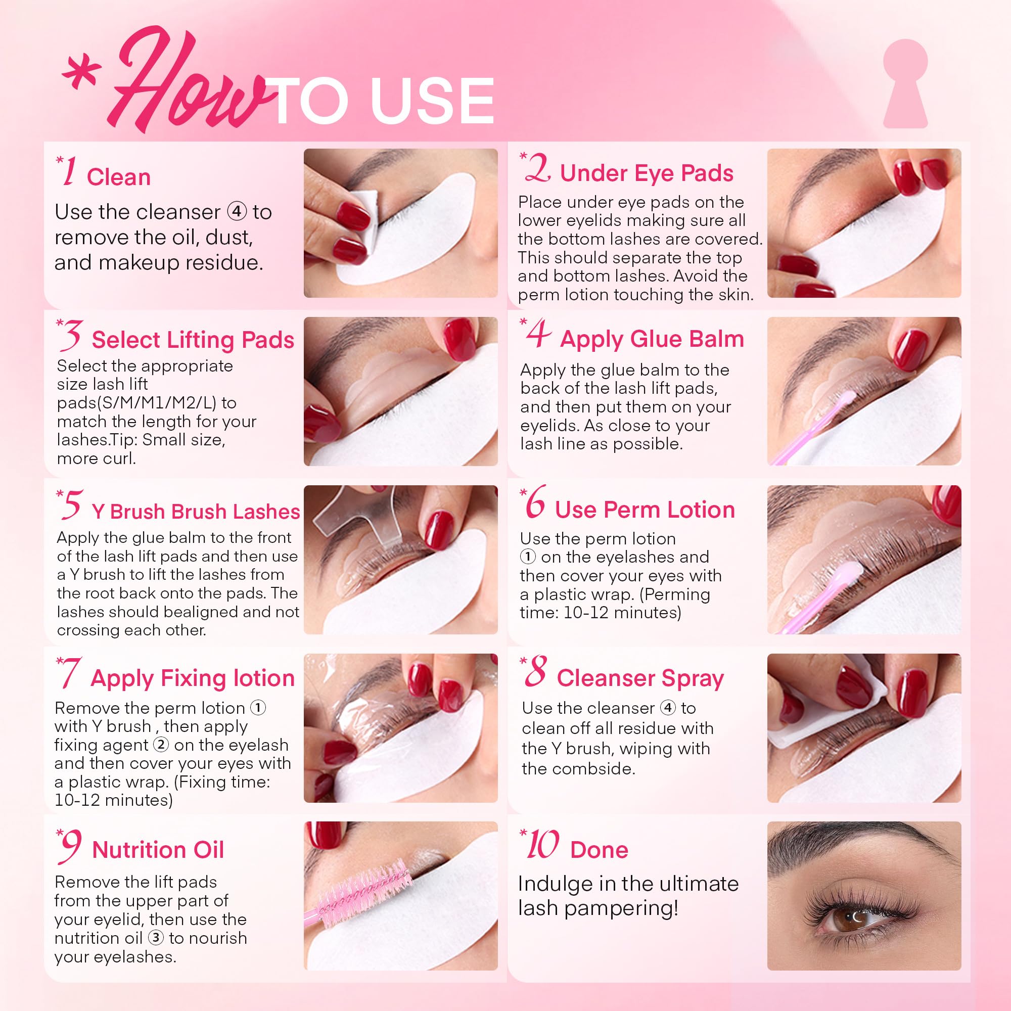 RONKIE Lash Lift Kit nourishing formula is gentle on lashes while lifting.