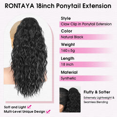 RONTAYA multi-layered fluffy 18in ponytail adds fuller, realistic length