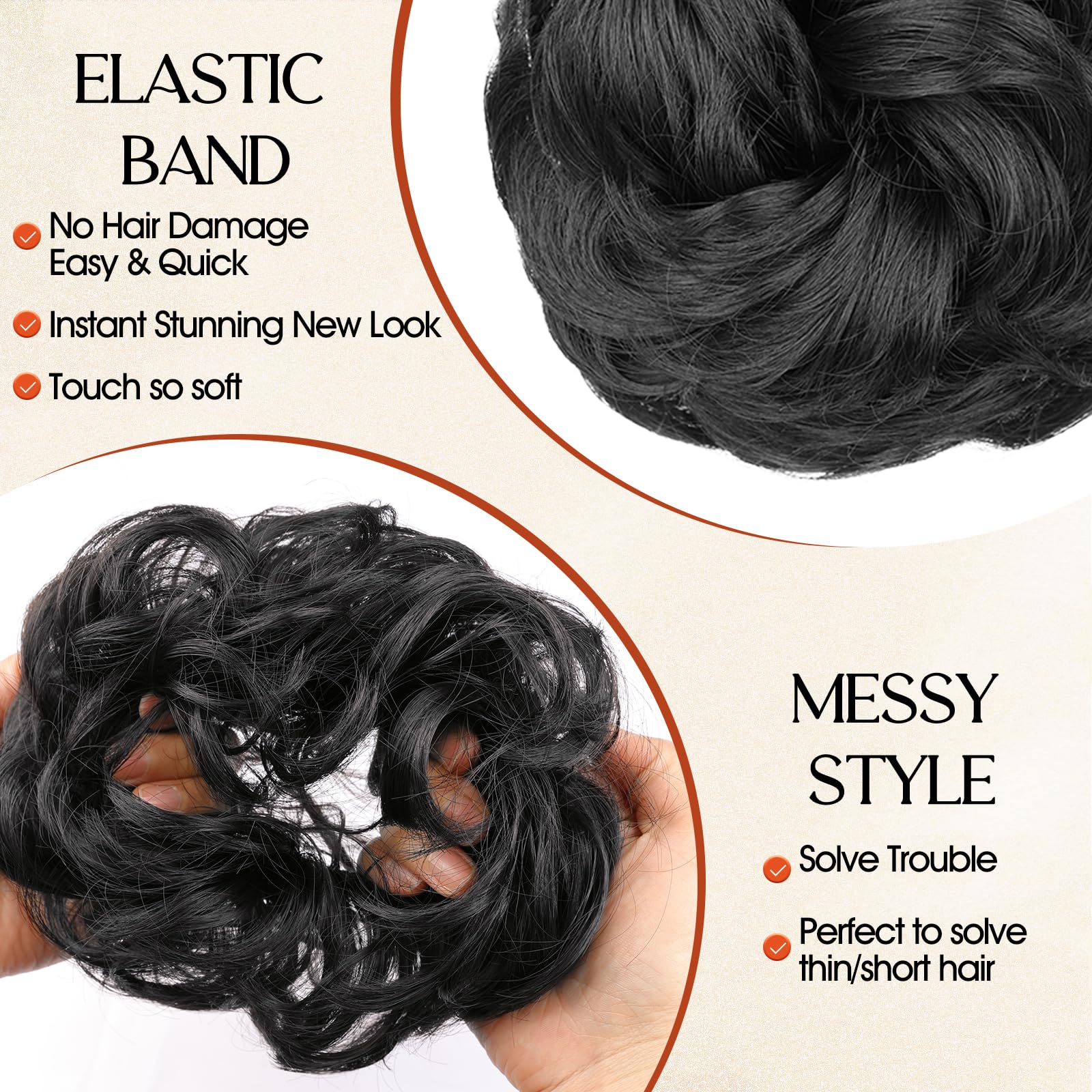 RONTAYA ponytail wrap easy style black enables 2-minute chic looks