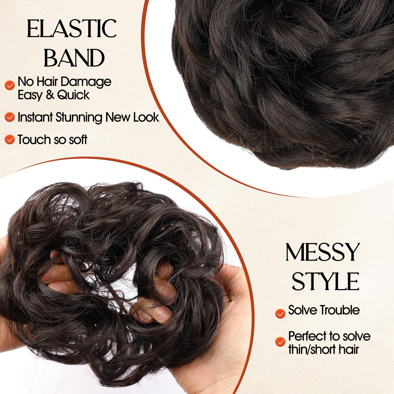 RONTAYA rizos sintéticos ondulados que se funden con el cabello natural.