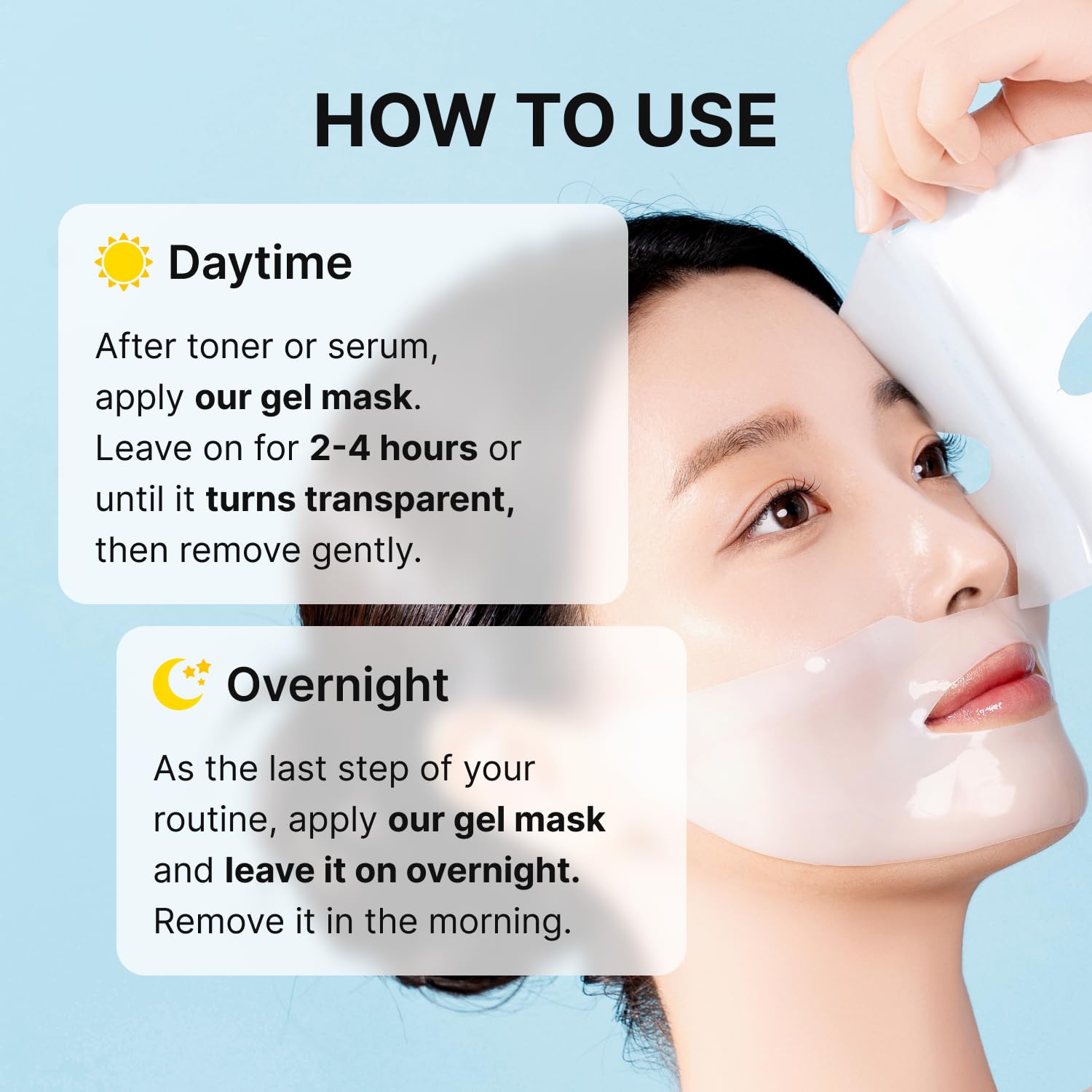 ROOTIO sleeping mask on face delivering overnight hydration
