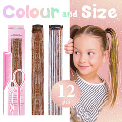 Rootoo Hair Tinsel Coffee Brown 24in color variety includes pink, gold, blue and more