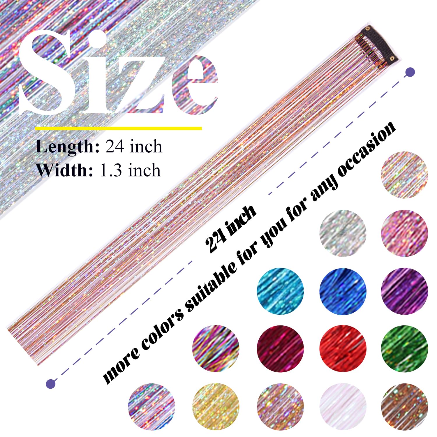 Rootoo party-ready hair tinsel perfect for dances, holidays, and cosplay.