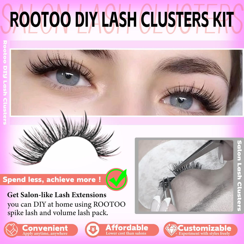Rootoo Lash Clusters Kit easy-application suitable for beginners to save time.