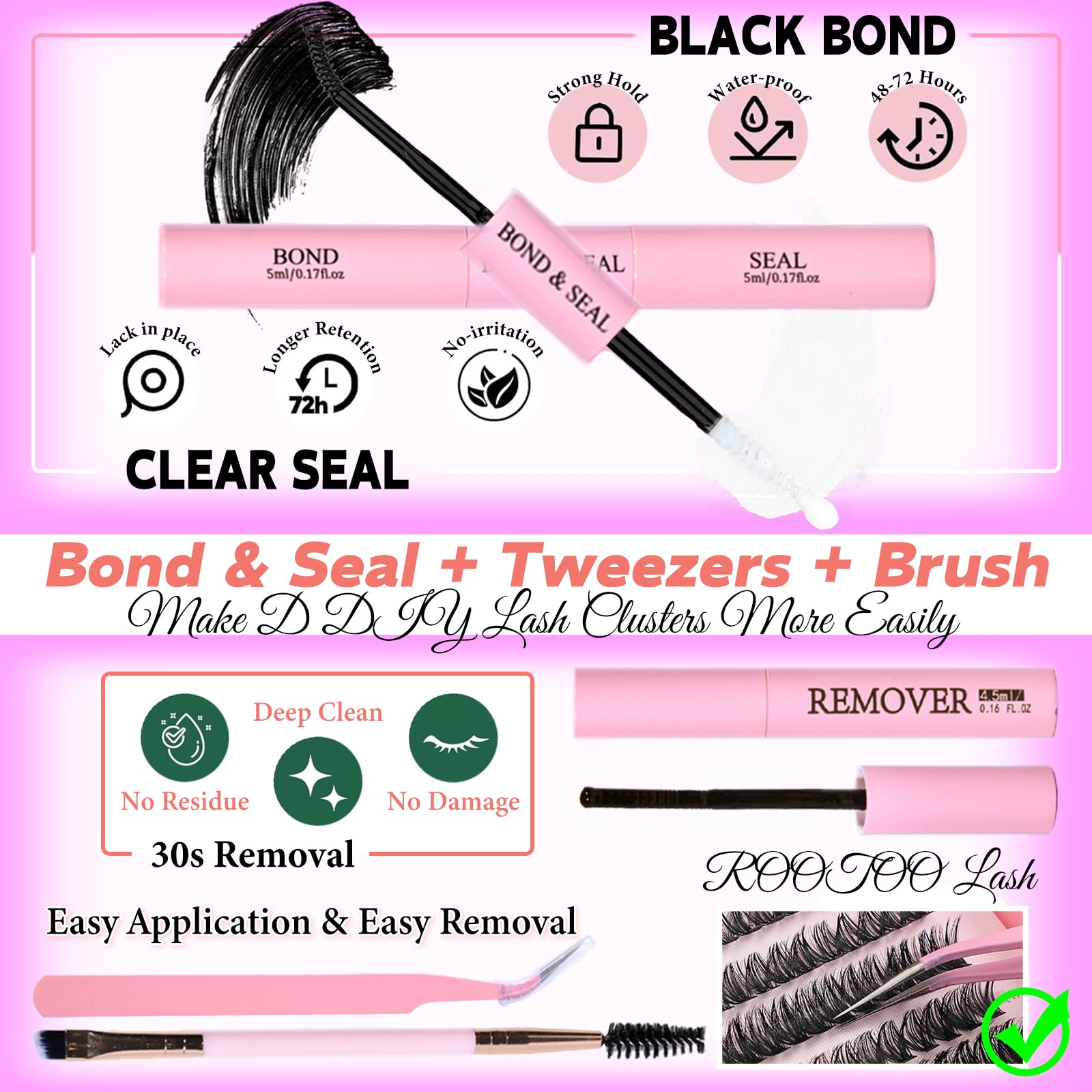 Rootoo Lash Clusters Kit fluffy-wispy look for versatile styles and daily wear.