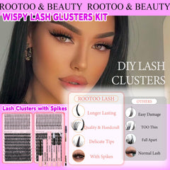 Rootoo Lash Clusters Kit soft-band design feels comfortable on the lash line.