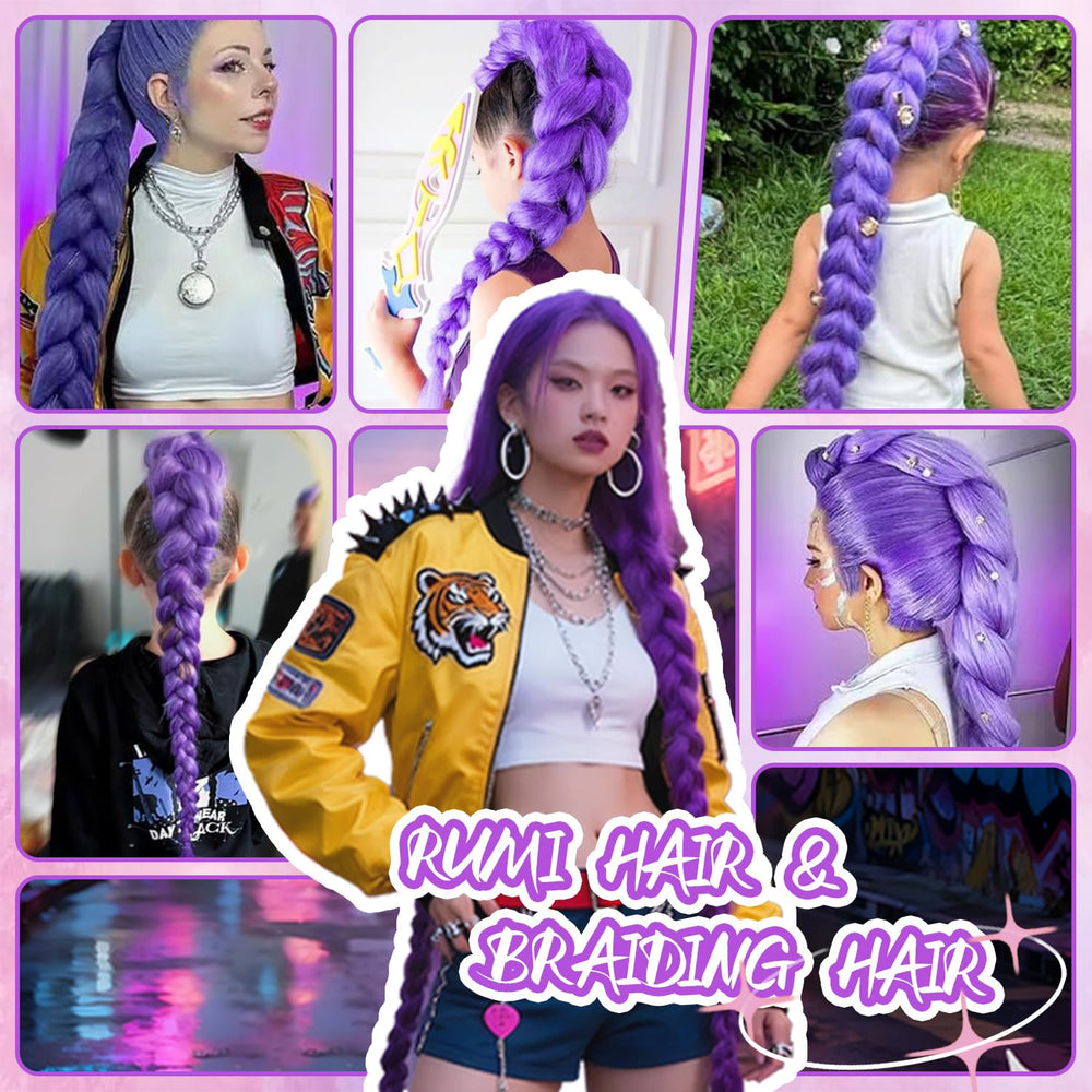 Rootoo purple braiding hair ideal for Halloween costume accents.
