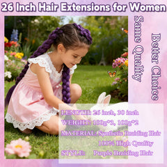 Rootoo purple braiding hair pre-stretched ready for quick install.