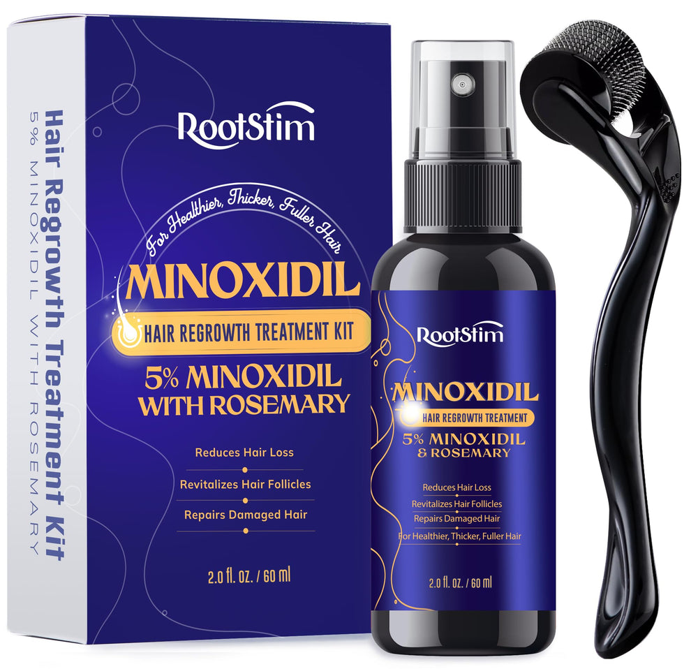 RootStim 5percent minoxidil spray bottle, non-greasy daily regrowth support
