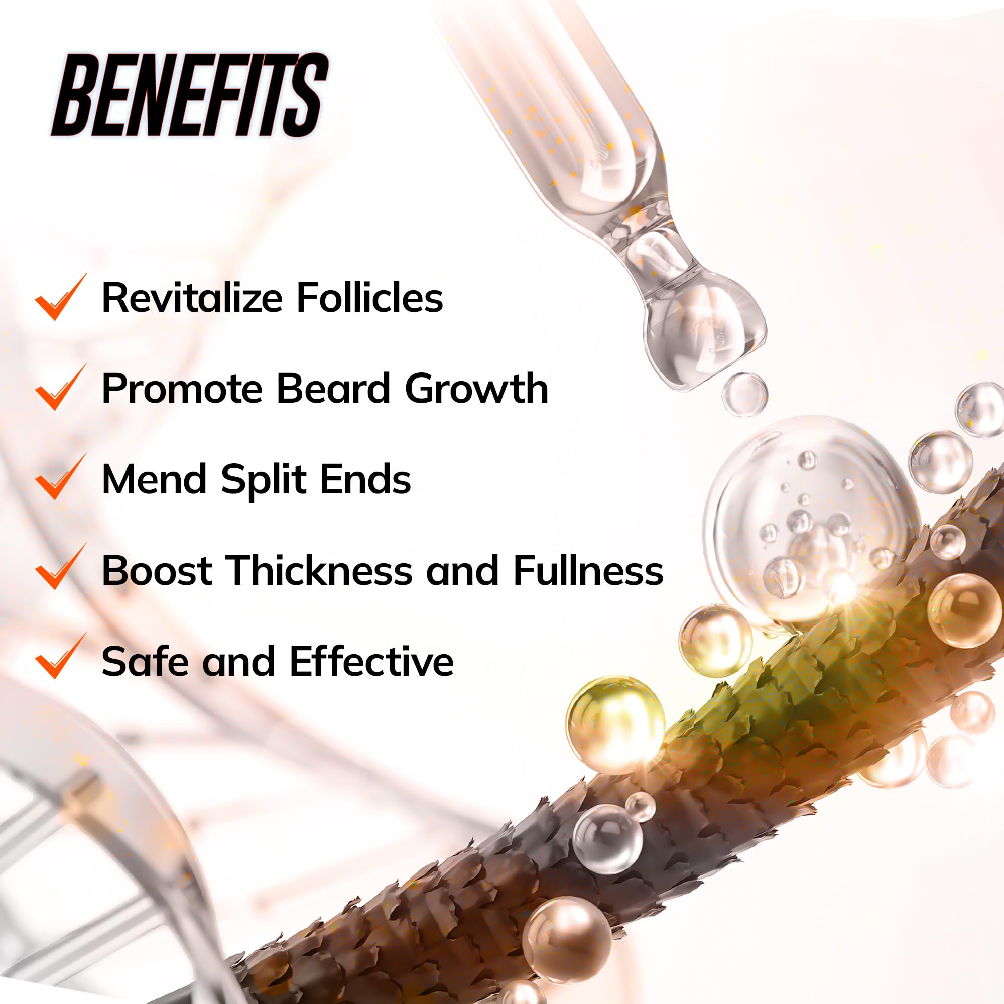 RootStim beard growth serum close-up texture shows smooth application.