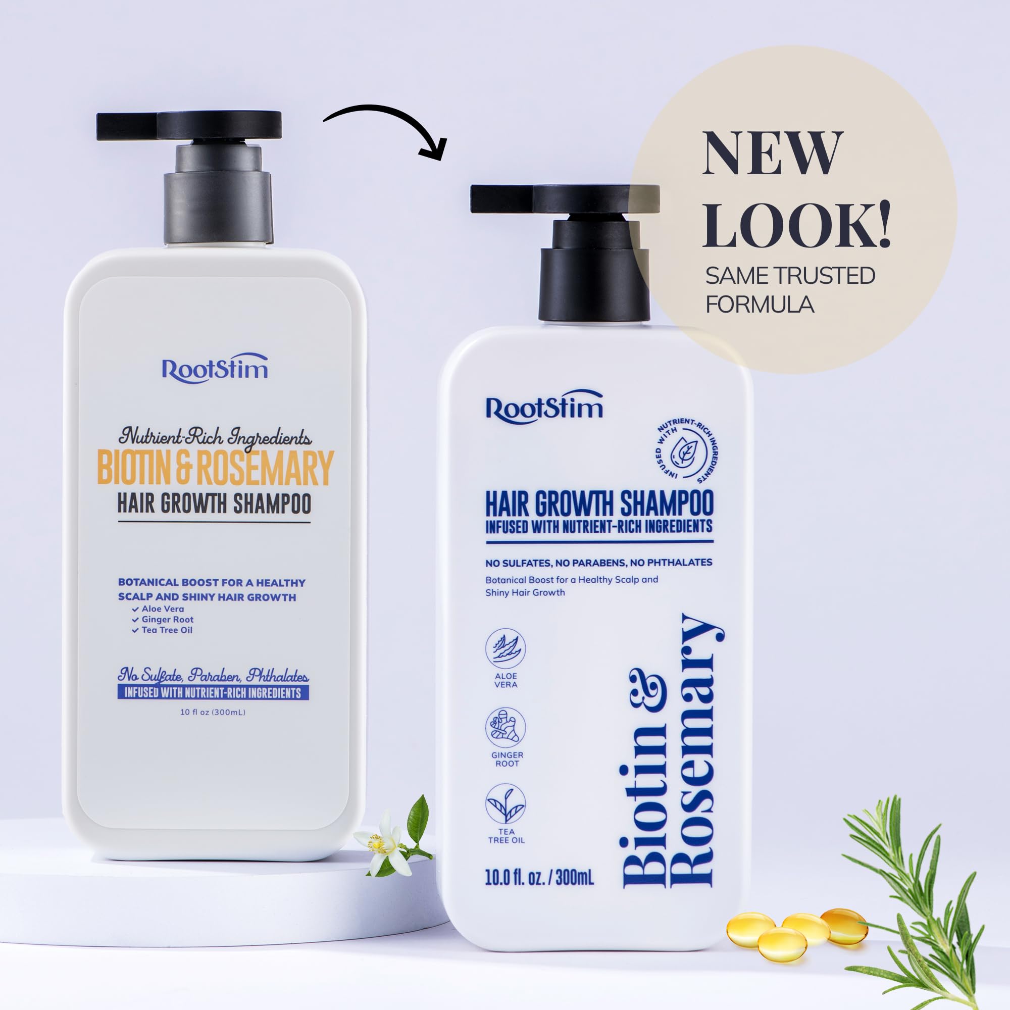 RootStim Biotin-Rosemary Shampoo hair shine—leaving smooth, shiny strands after use.