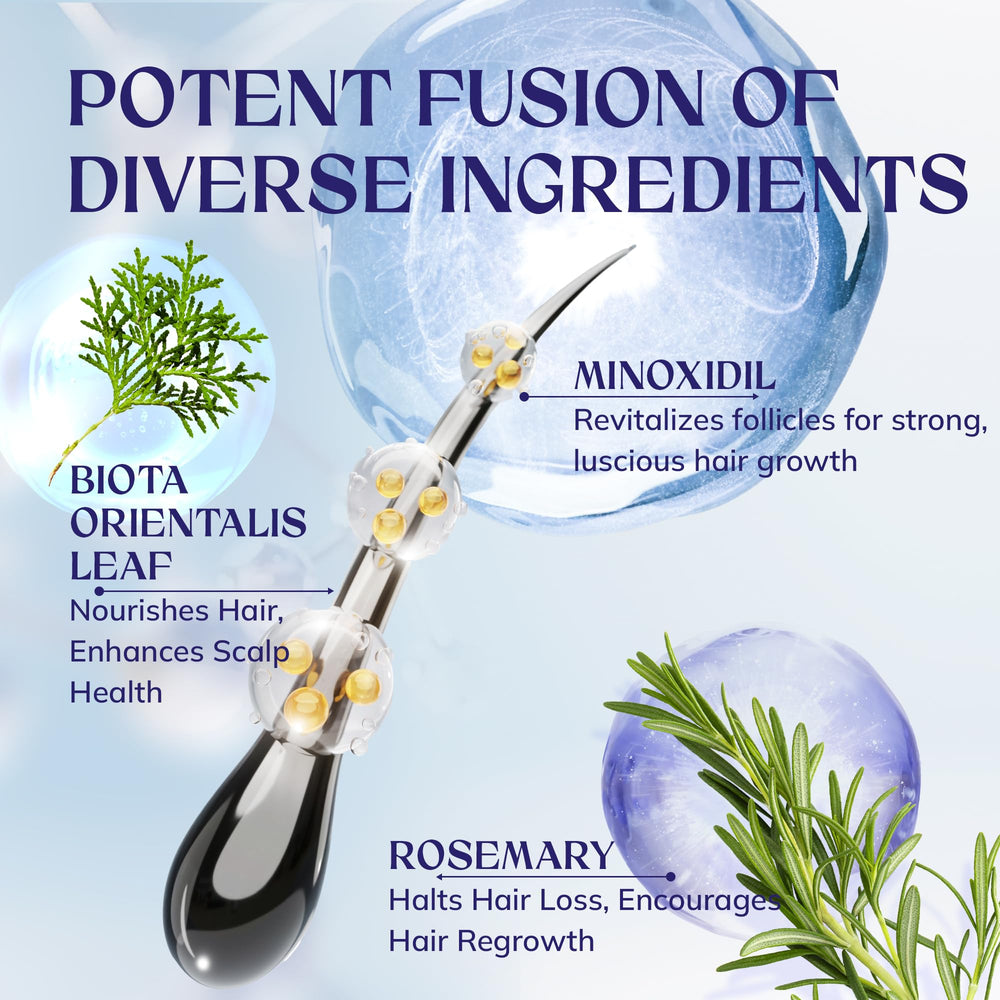 RootStim minoxidil application closeup showing precise, twice-daily use