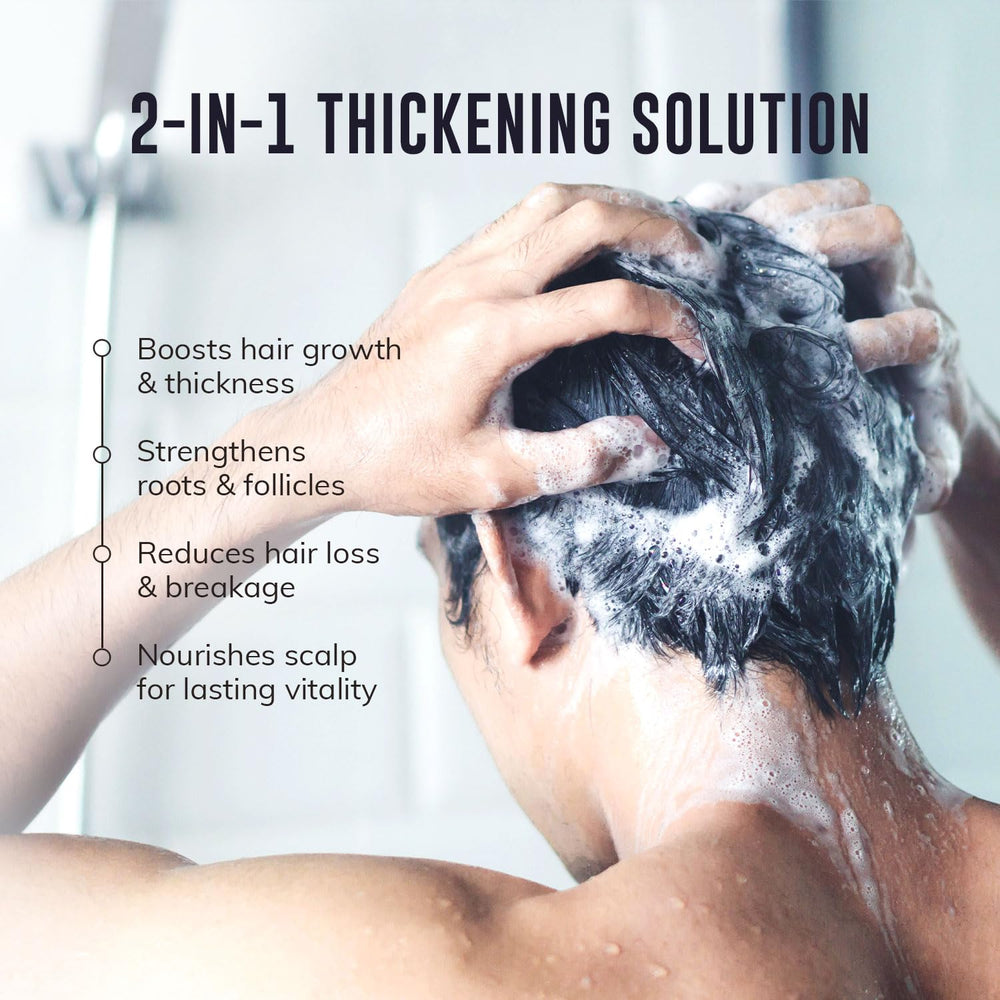 RootStim Saw Palmetto DHT-blocker graphic highlights thinning support.