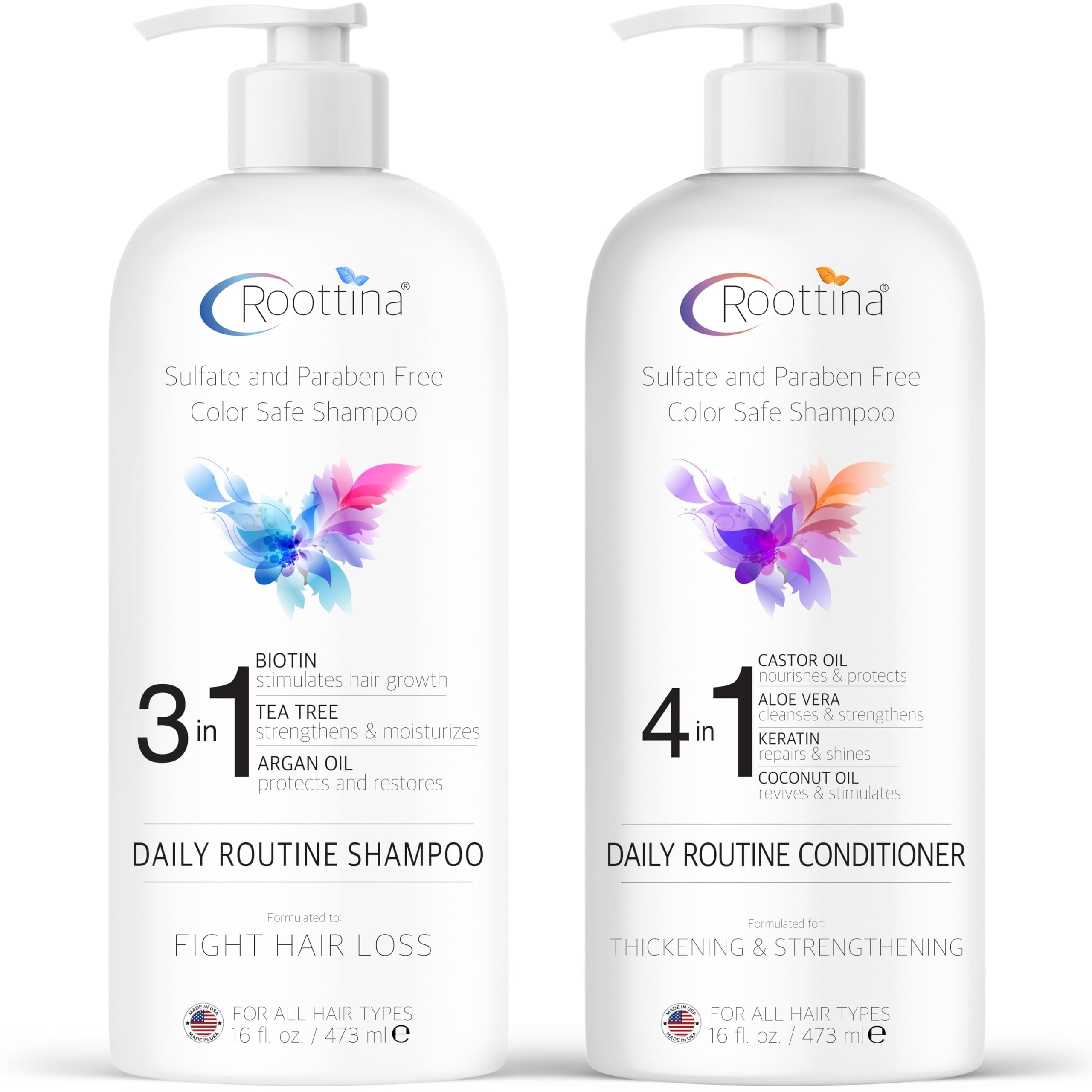 Roottina Daily Routine Shampoo bottle for thinning hair with gentle cleanse