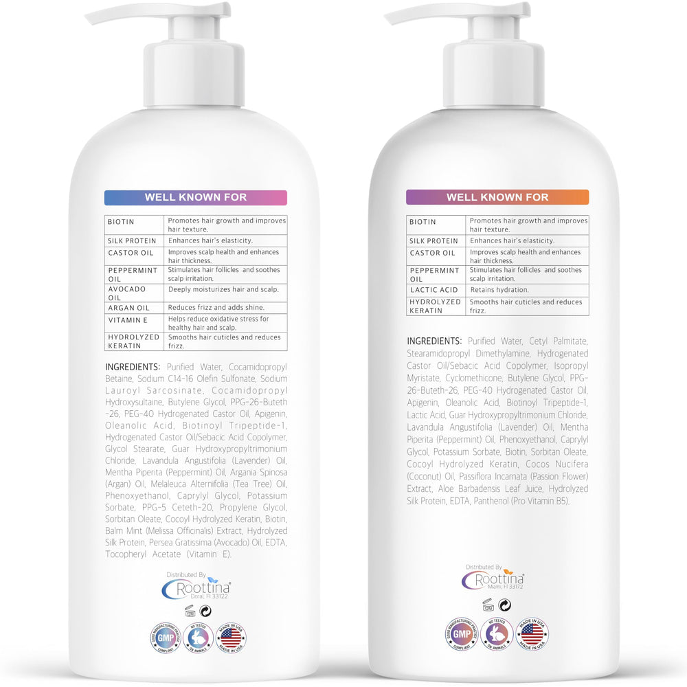 Roottina moisture-rich system image emphasizing hydration and frizz control