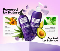 Roottina Silver Shine shampoo bottle front highlights sulfate-free formula for gentle cleansing.