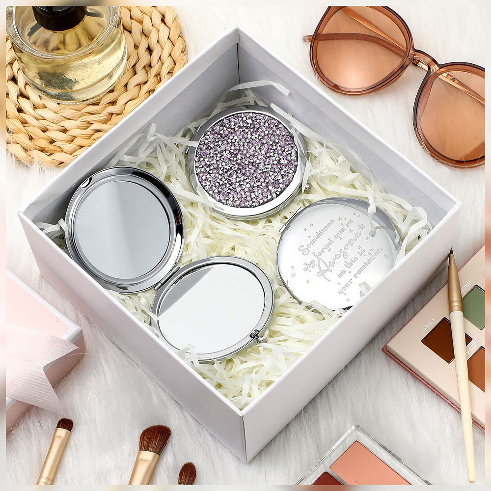 Roowest inspirational compact mirror back quote purple daily motivation on the go