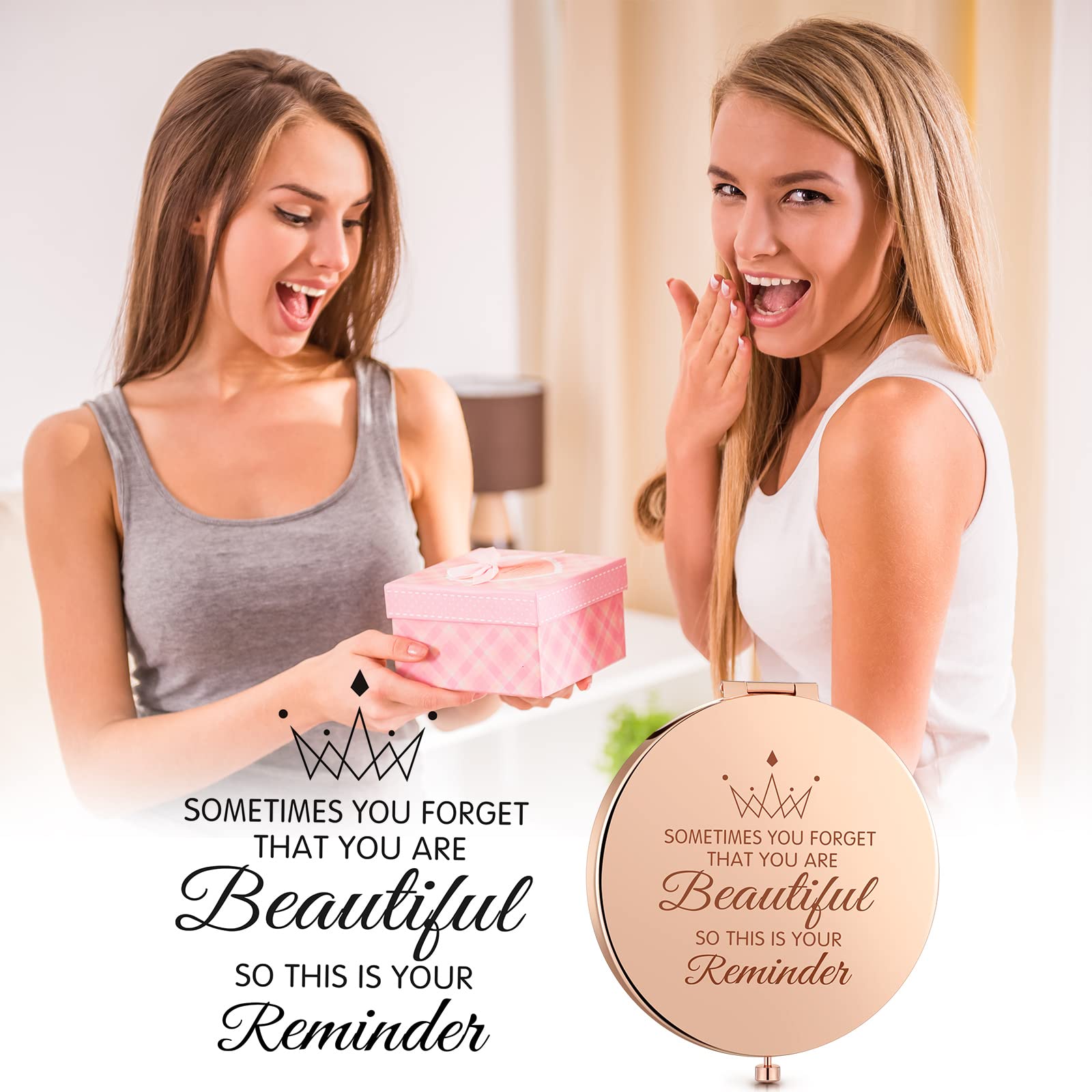 Roowest rose gold wedding favor mirror ideal for bridesmaids and guests