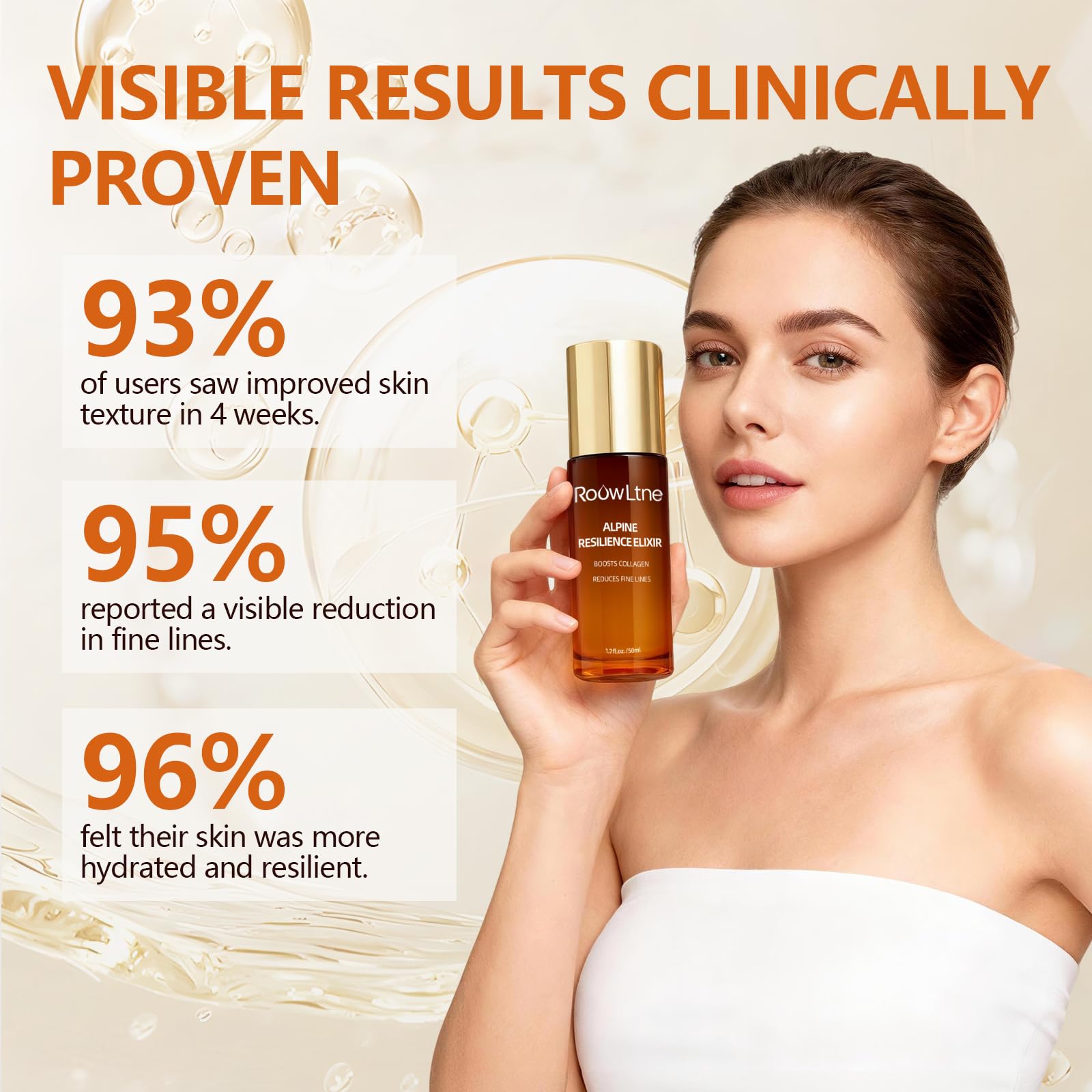 RoowLtne retinol serum with collagen boost for plumpness and renewal