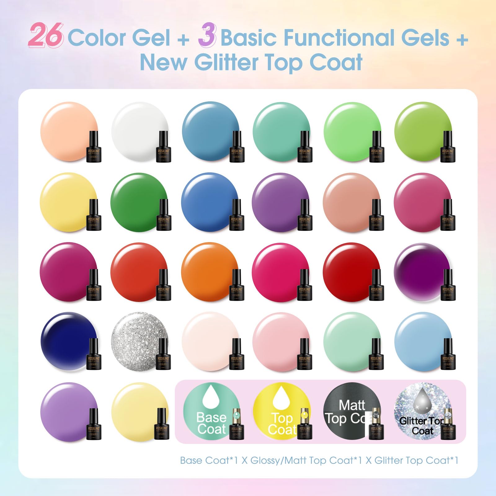 ROSALIND base coat 5ml closeup highlighting durable base layer for long wear