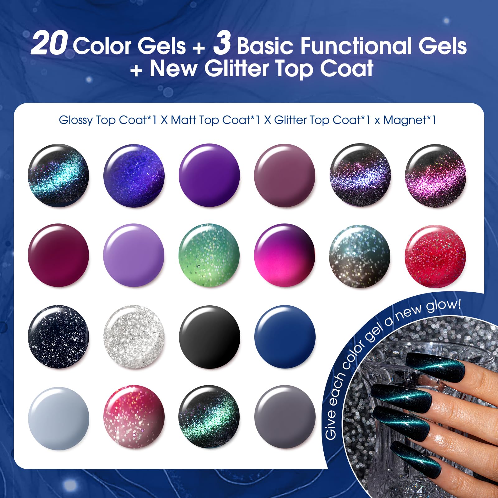 ROSALIND cat-eye gel magnet demo showing magnetic effect for customizable nail art
