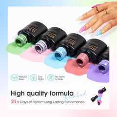 ROSALIND glossy top coat bottle highlights a high-shine finish that lasts