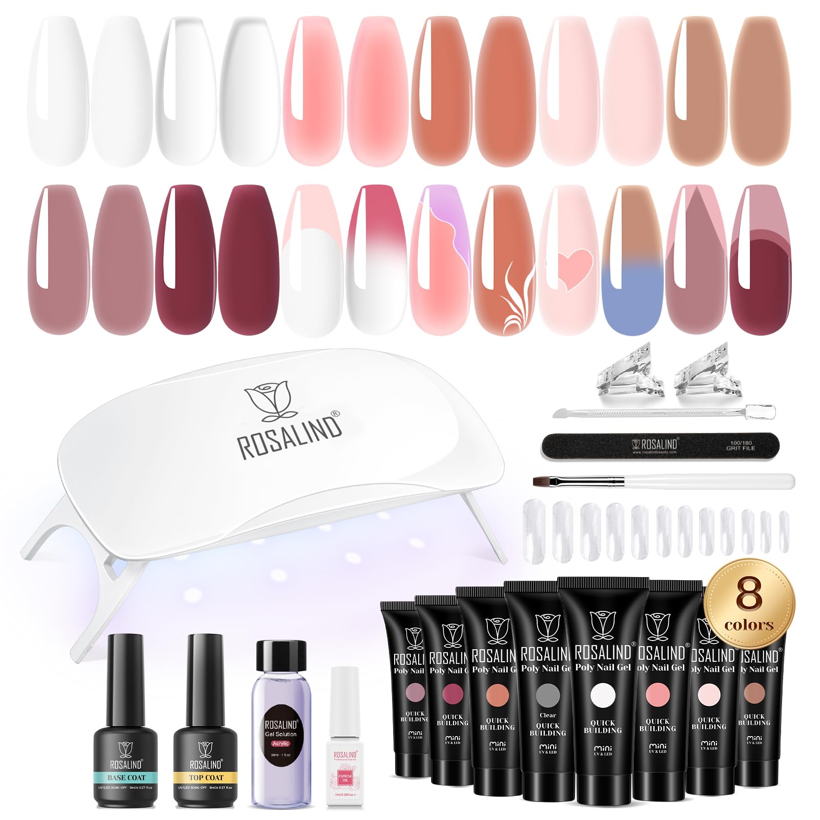ROSALIND Poly Nail Gel Kit color palette for vibrant, long-lasting nails
