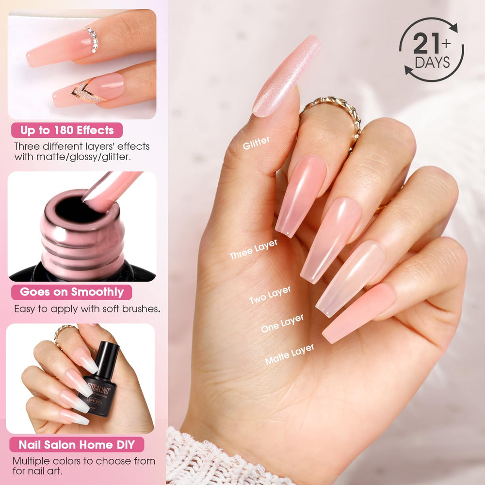 ROSALIND silver glitter top coat gloss adds shimmering accents to any manicure