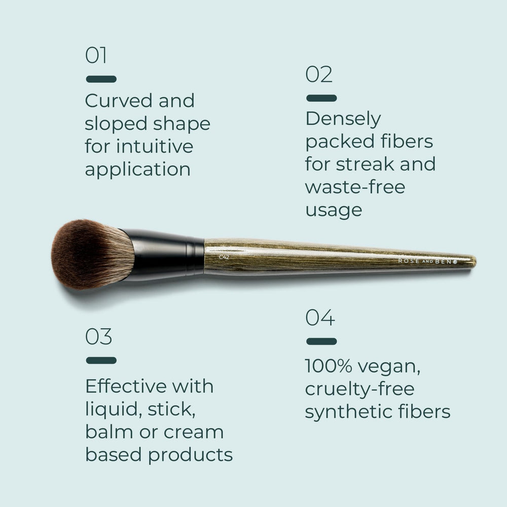 Rose and Ben Beauty C42 cruelty-free vegan brush with reliable performance