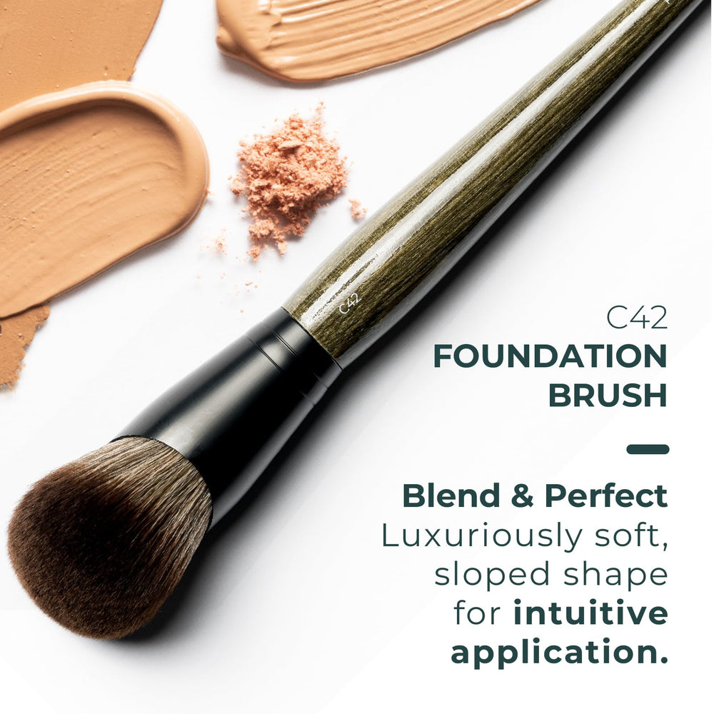 Rose and Ben Beauty C42 foundation brush dense fibers for smooth coverage