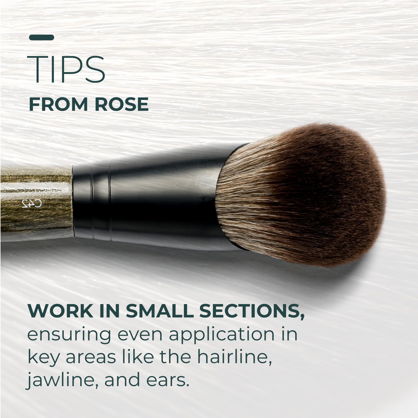 Rose and Ben Beauty C42 foundation brush delivers streak-free application