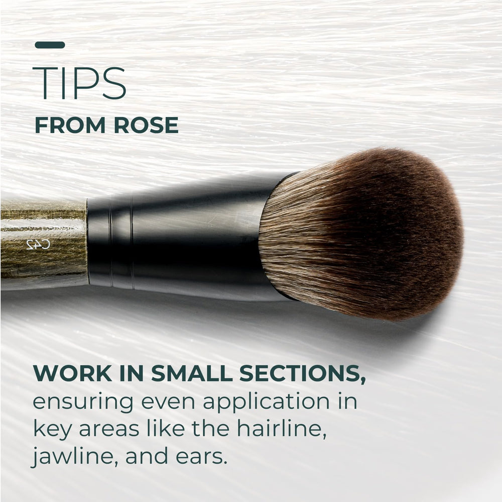 Rose and Ben Beauty C42 foundation brush delivers streak-free application