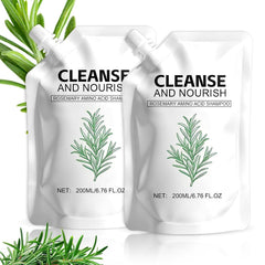Rosemary Amino Acid Shampoo bottle pour for refreshing cleansing and nourishment