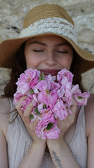 Closeup of Rosense rose petals showing natural source