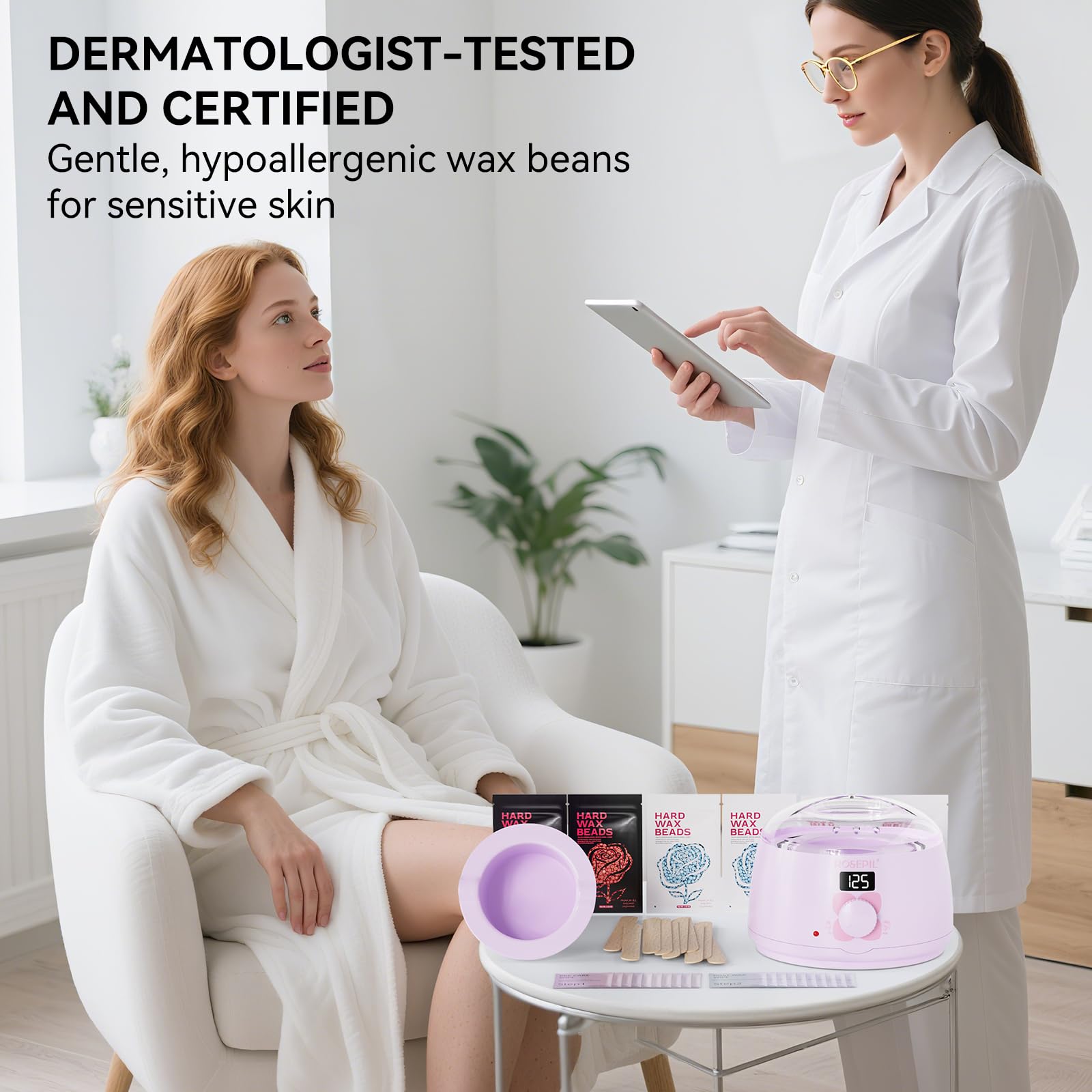 ROSEPIL home-salon-setup-kit illustrating convenient all-in-one waxing solution