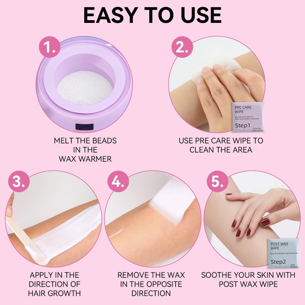ROSEPIL post-wax wipes pack to remove residue and calm skin after waxing