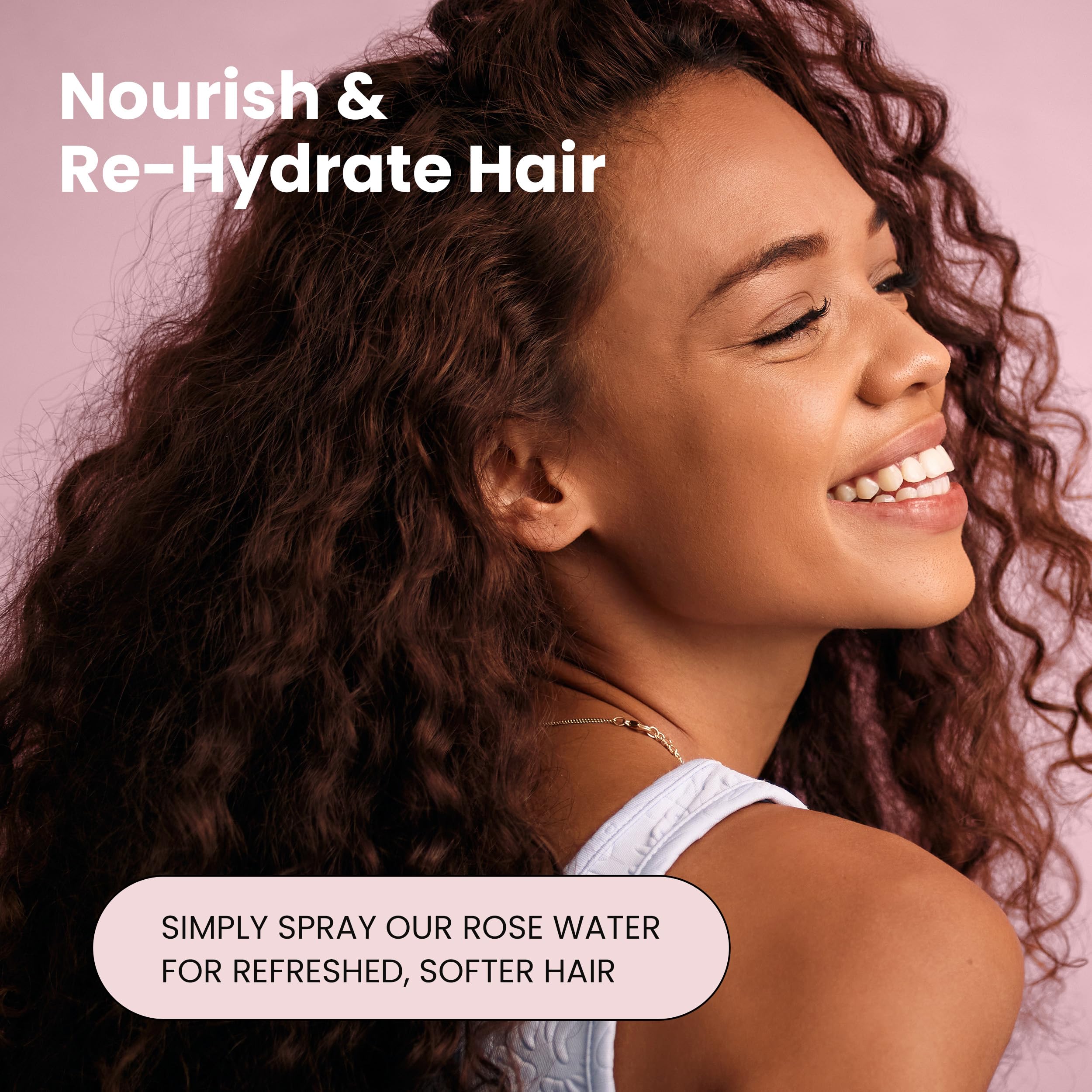 Rosewater spray face toner application used in daily skincare routine.