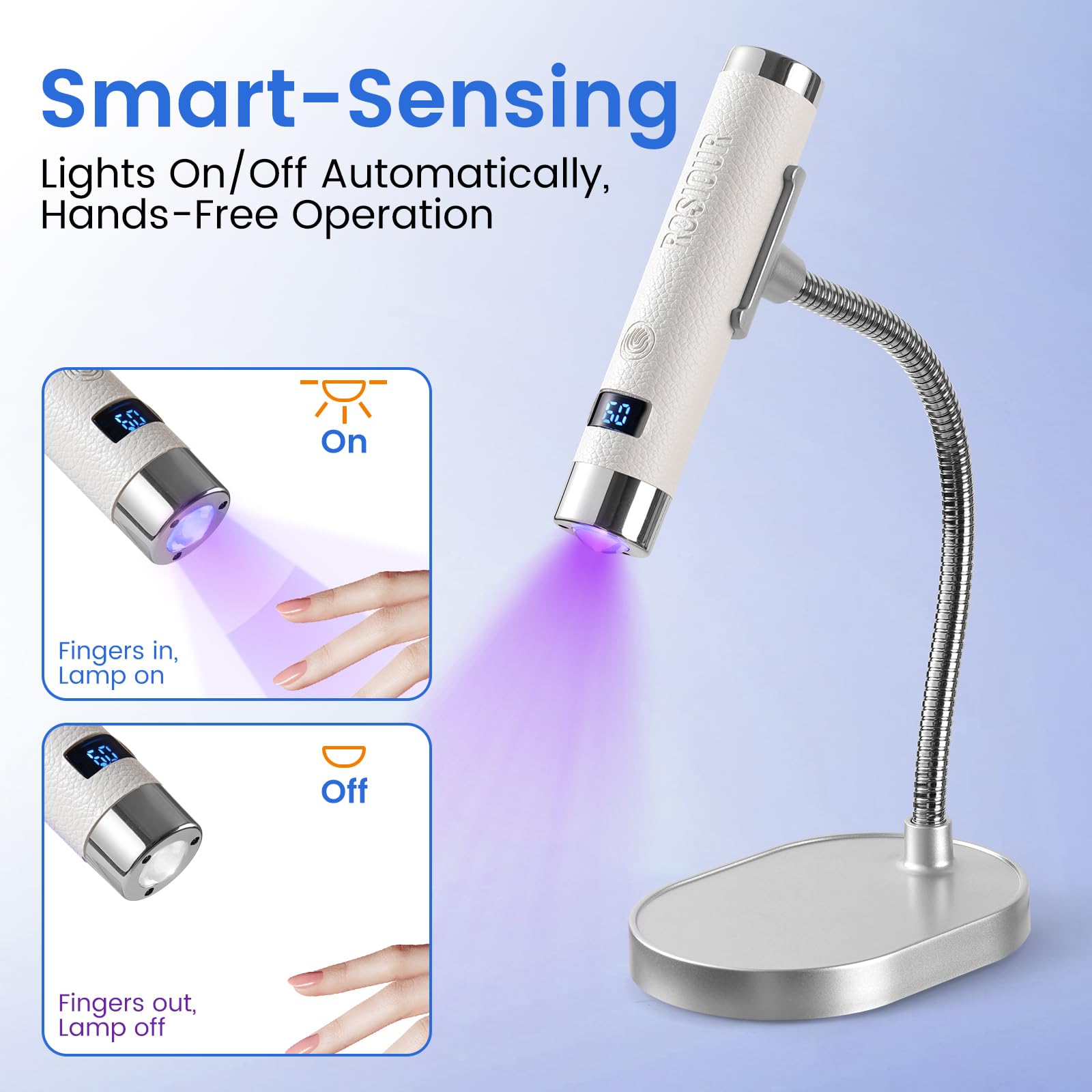 Rosiour Mini UV Lamp auto sensor activates with hand beneath for quick curing