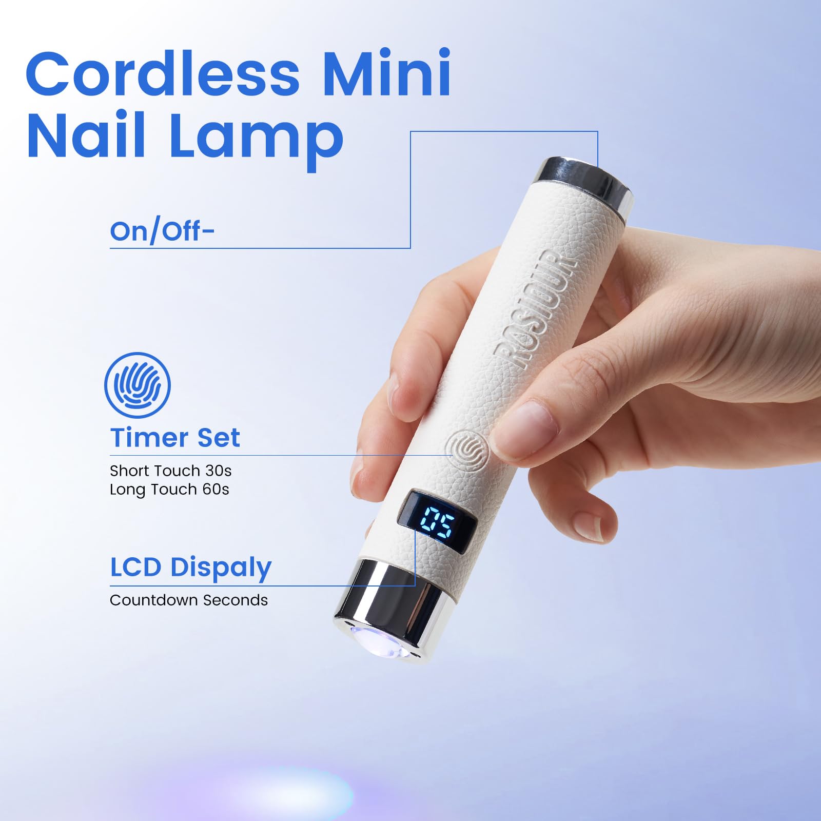 Rosiour Mini UV Lamp digital timer display for precise curing times