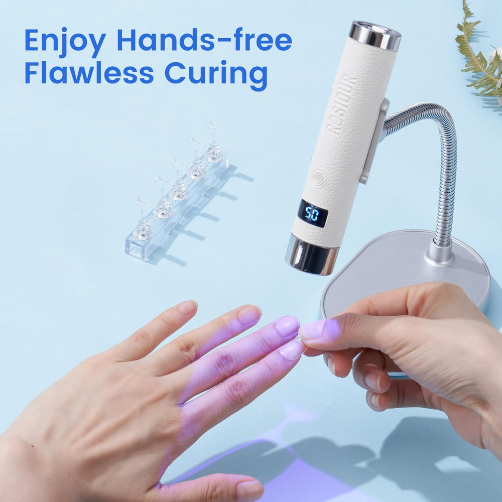Rosiour Mini UV Lamp textured leatherette finish for elegant beauty toolkit